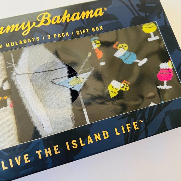TOMMY BAHAMA Men's Gift Box Set of 3 Pair Island Life Socks - Picture 4 of 5